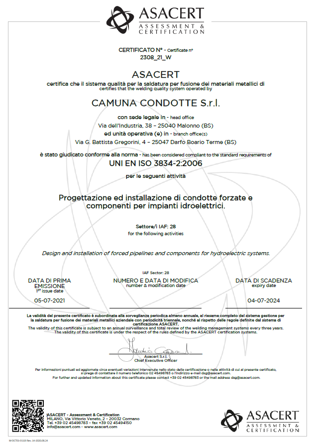 Camuna Condotte ISO 3834